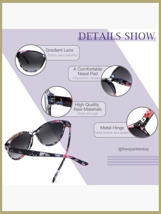 Polarized Retro Sunglasses with UV400 Protection, Medium Fit main image 6